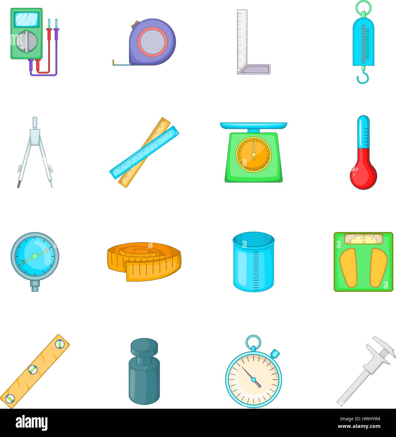 Measure tools icons set, cartoon style Stock Vector Image & Art - Alamy