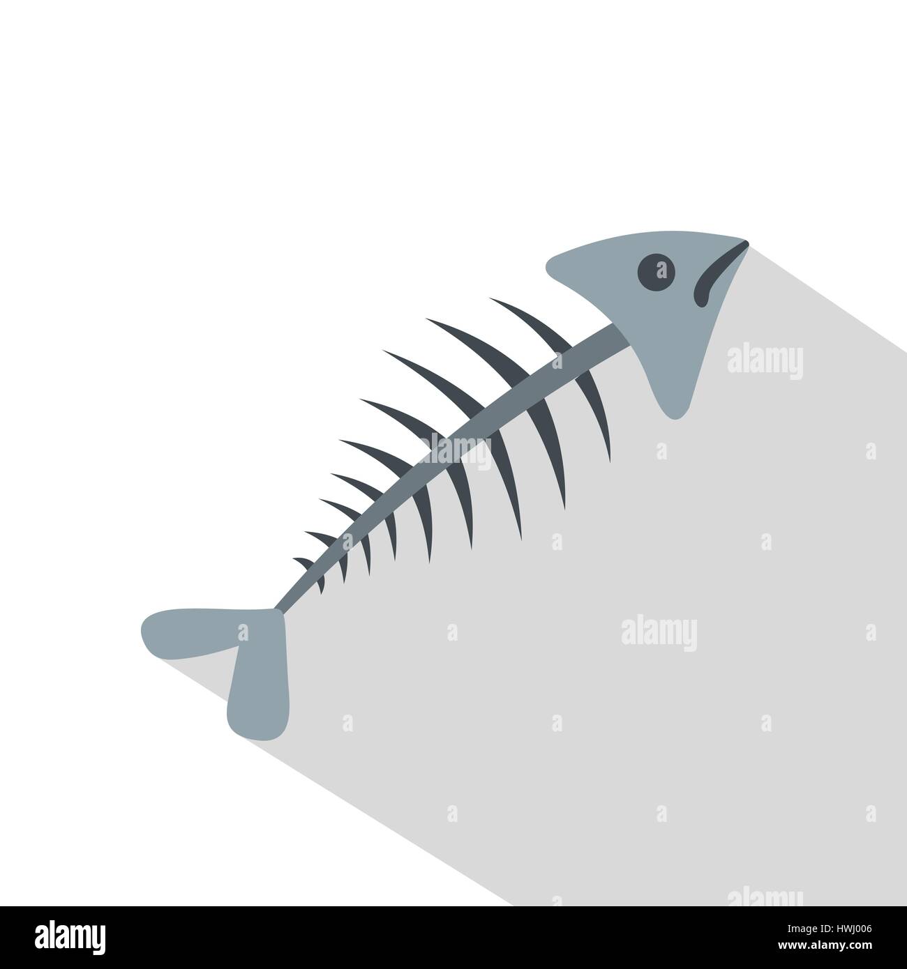 Fish bone icon, flat style Stock Vector Image & Art - Alamy