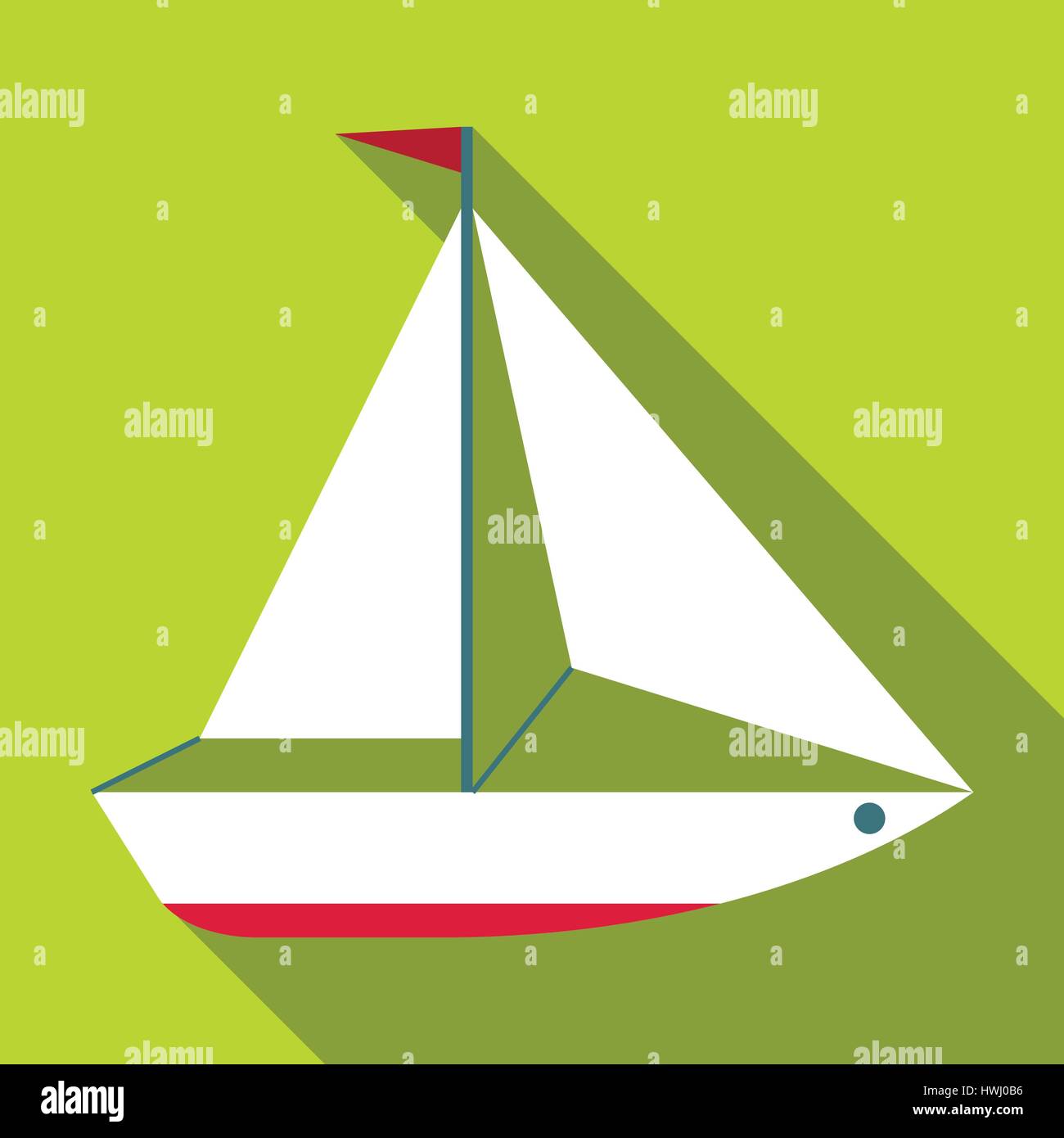 Yacht icon, flat style Stock Vector Image & Art - Alamy
