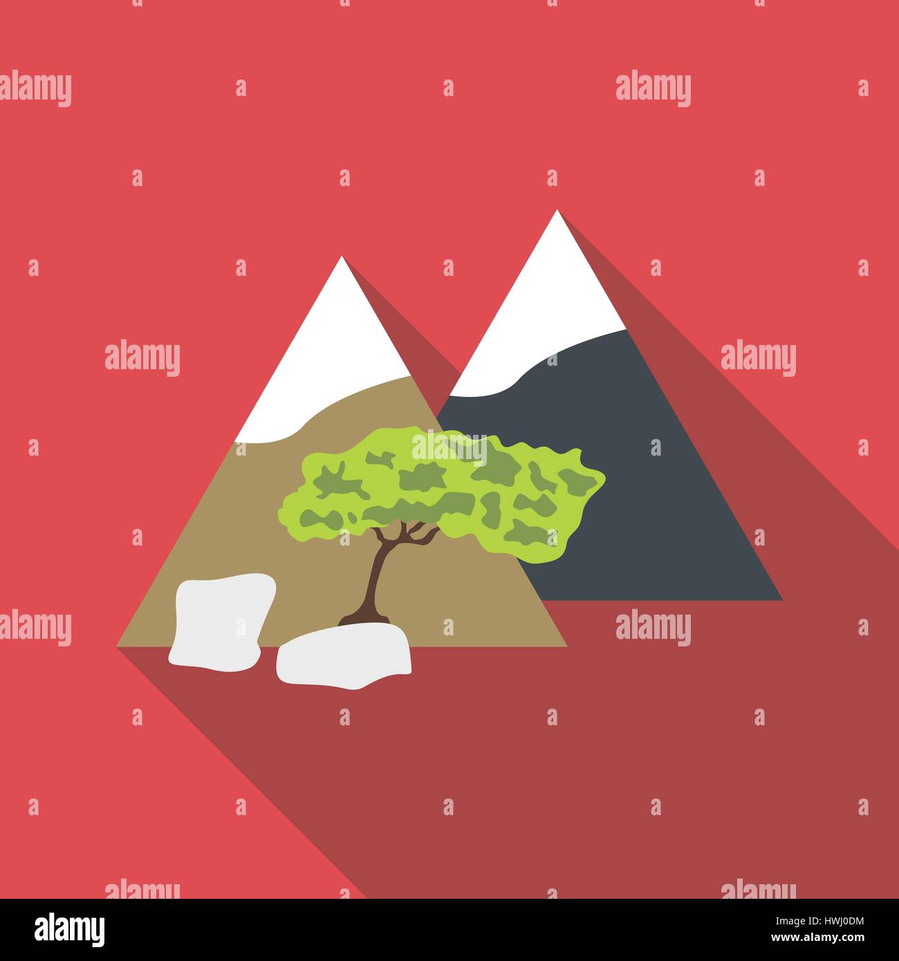 Mountain icon, flat style Stock Vector Image & Art - Alamy