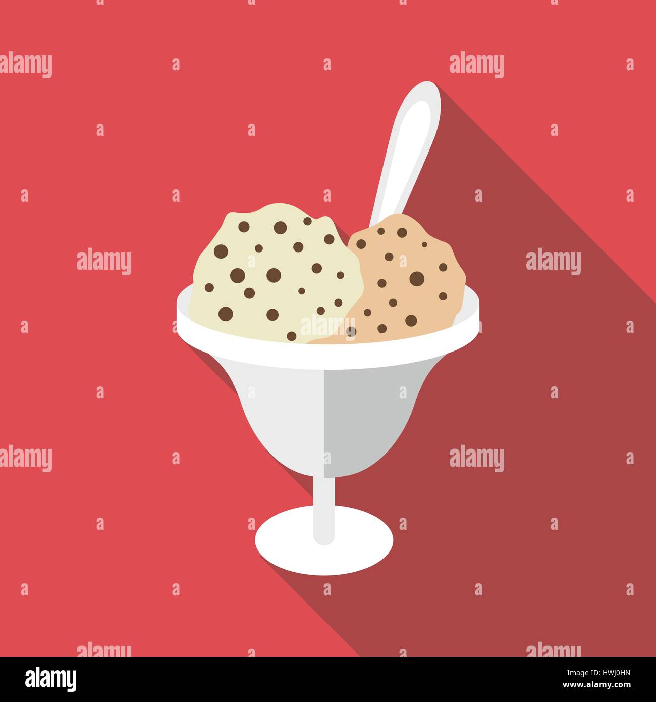 Chocolate ice cream icon, flat style Stock Vector Image & Art - Alamy