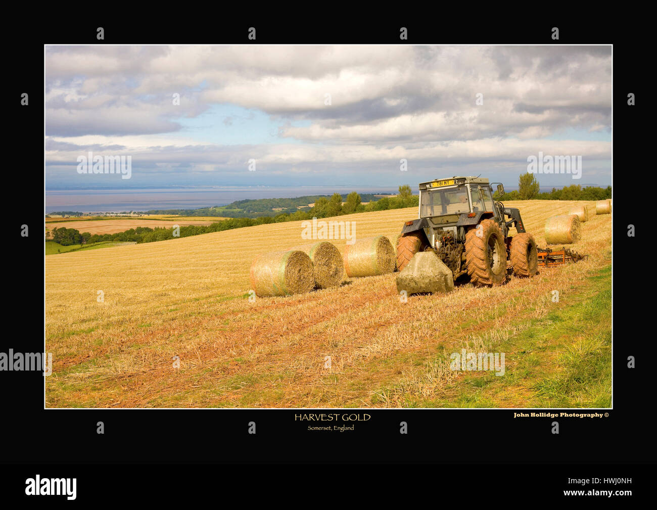 Harvest time in Somerset uk Stock Photo