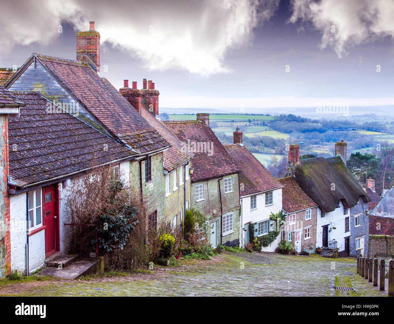 Gold Hill Village uk Stock Photo Alamy