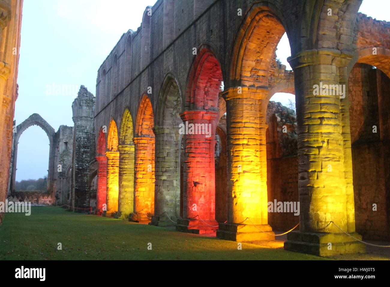 Fountain's Abbey Lights Stock Photo Alamy