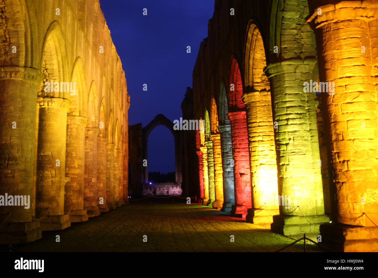 Fountain's Abbey Lights Stock Photo Alamy