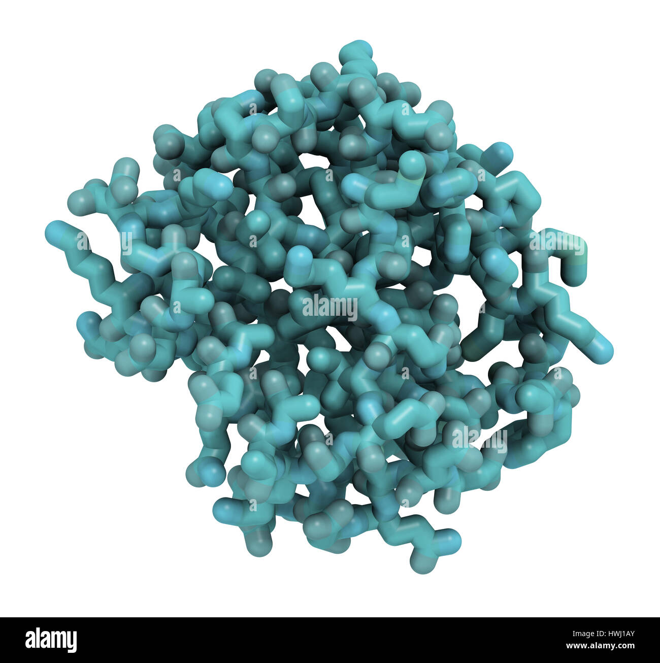 Thioredoxin antioxidant enzyme. 3D illustration. Atoms shown as colored