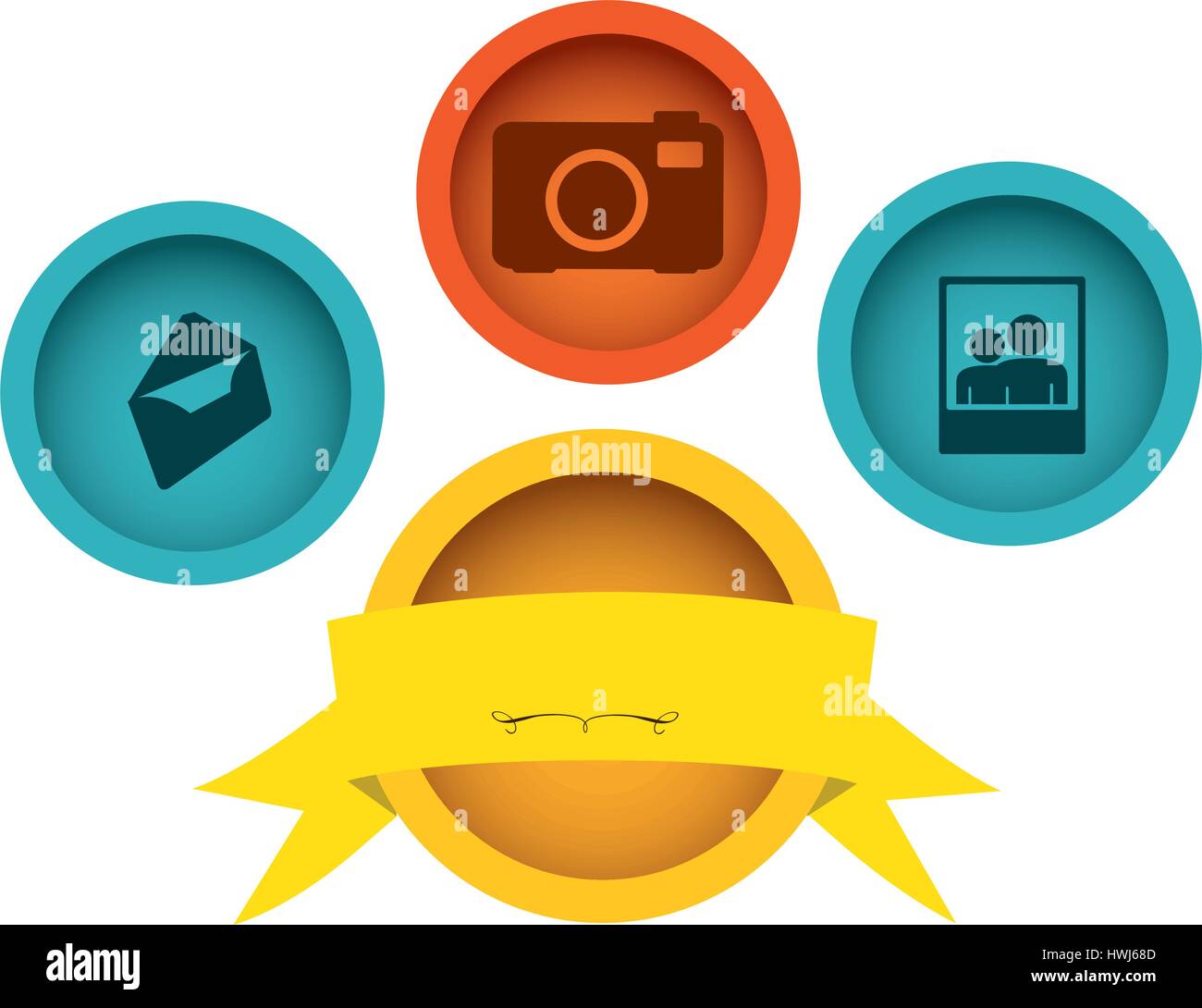 technology connections apps with emblem and ribbon Stock Vector Image ...