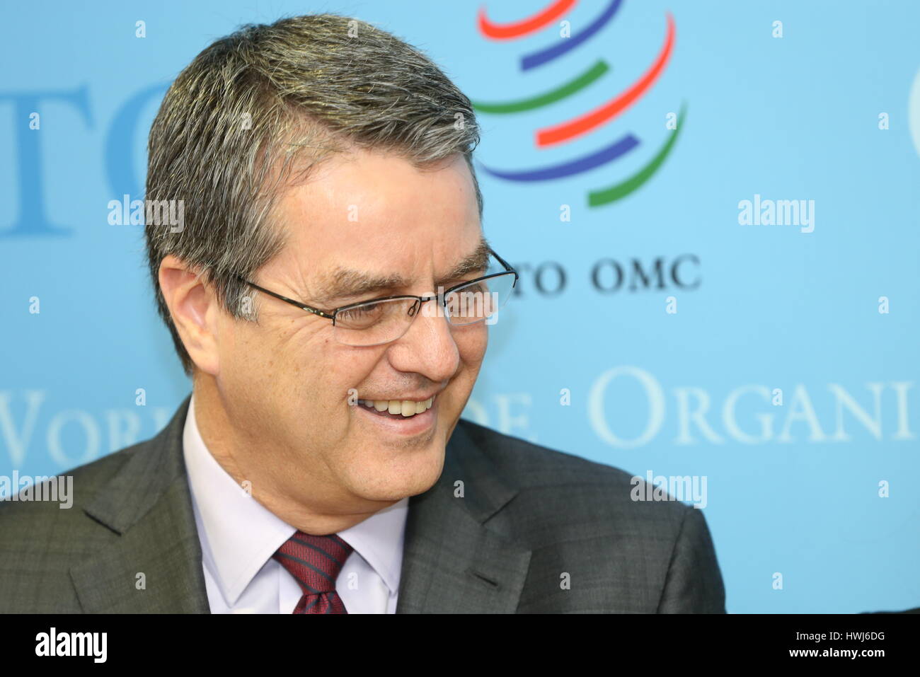 Brazilian Roberto Azevêdo on 22 Feb. 2017 when the World Trade Organization's Trade Facilitation Agreement (TFA) came into force at the WTO in Geneva. Stock Photo