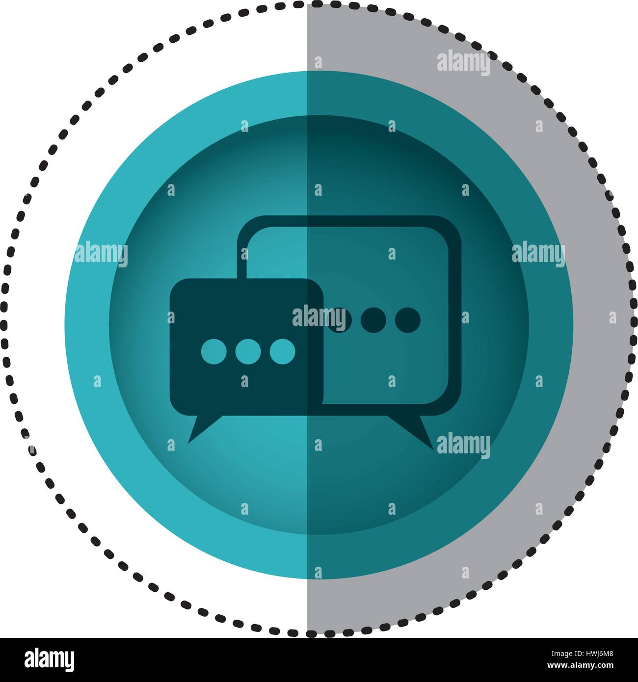 blue round symbol square chat bubbles icon Stock Vector Image & Art - Alamy