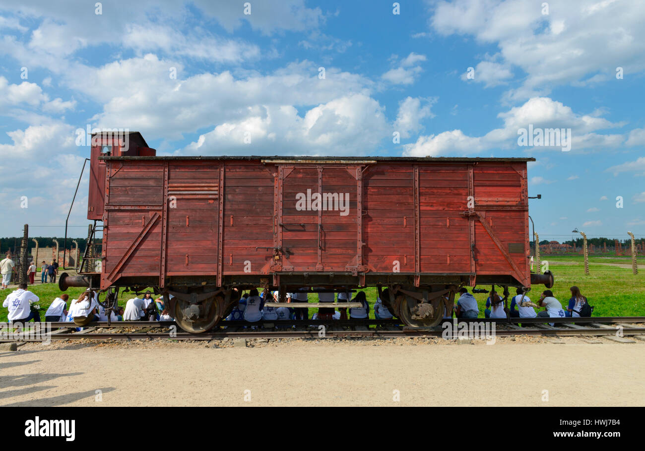 Bahnwaggon, Konzentrationslager, Auschwitz-Birkenau, Auschwitz, Polen Stock Photo