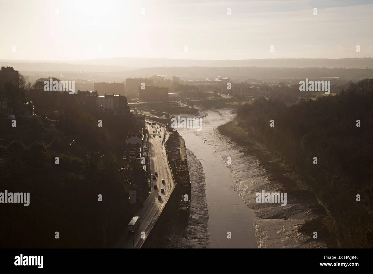 The Avon with the River Avon at low tide, shortly after sunrise
