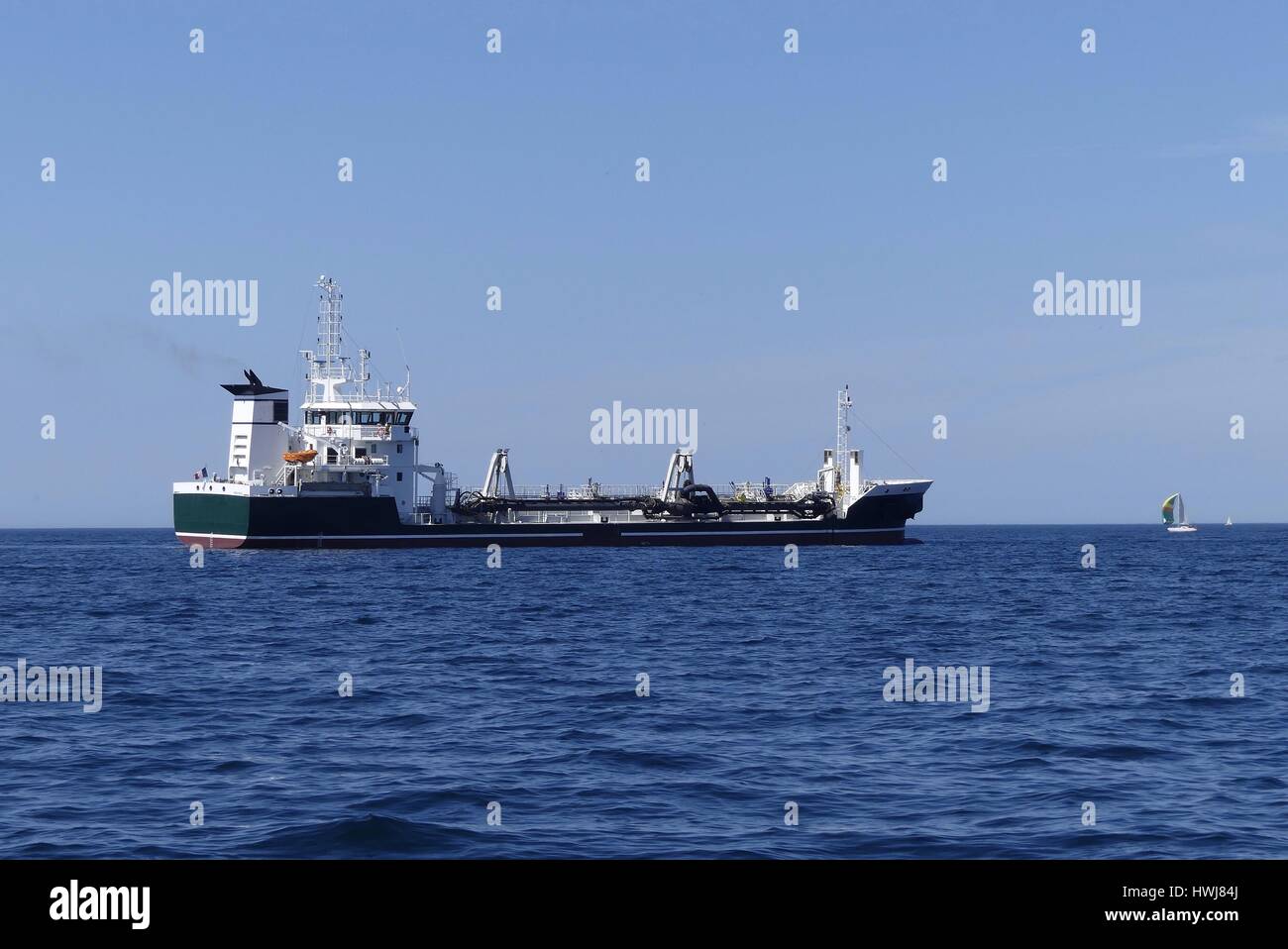 Tanker ship at anchorage Stock Photo