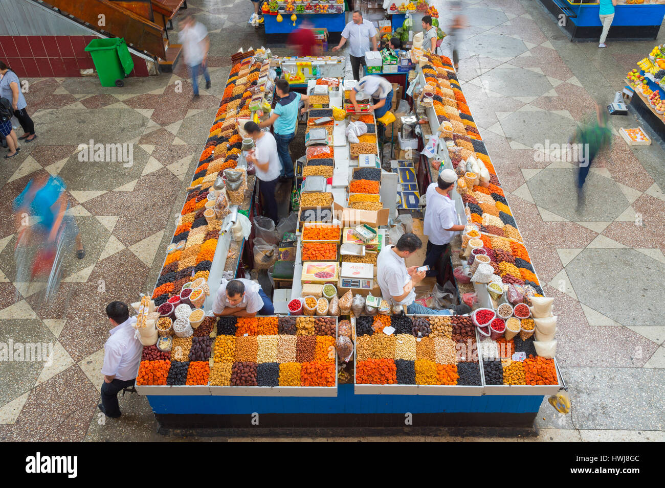 Zelyony Bazar or Green Market, Dried fruit section, Almaty, Kazakhstan