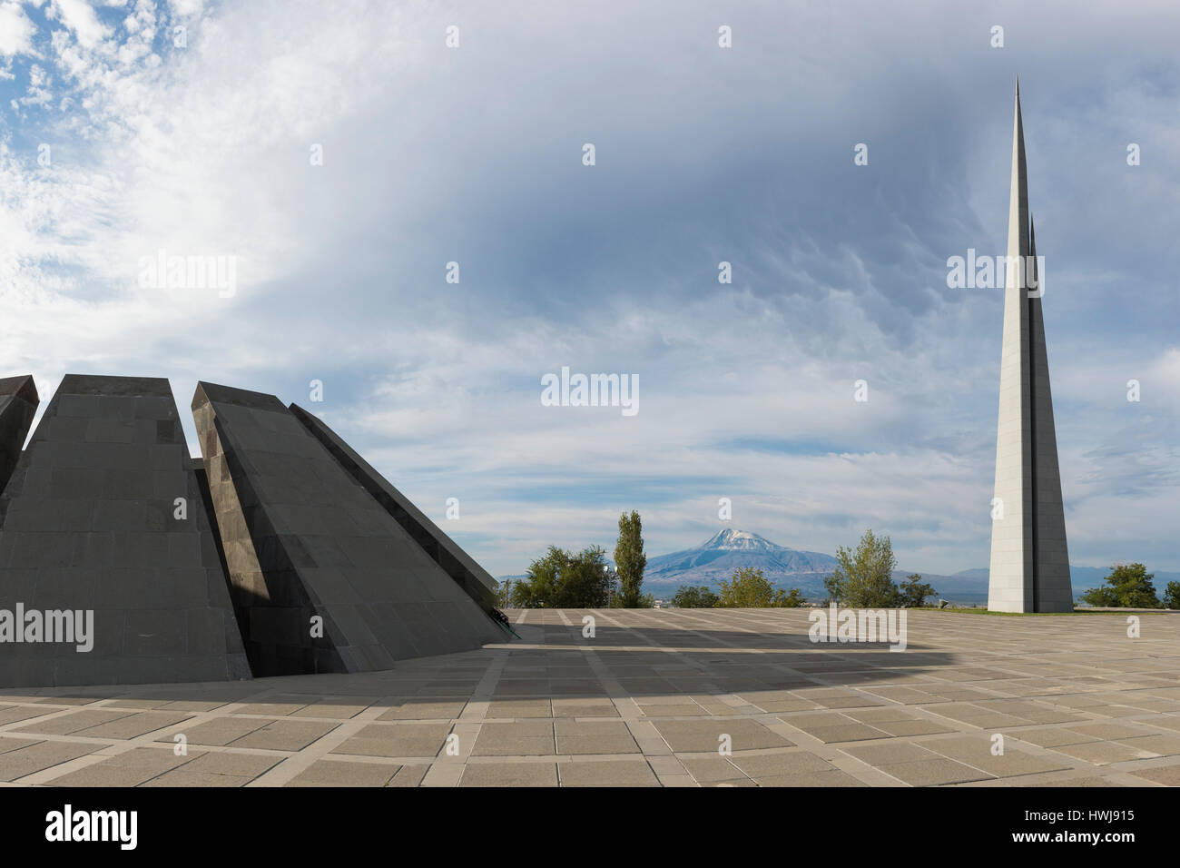 View over Yerevan and Mount Ararat from the Armenian genocide memorial