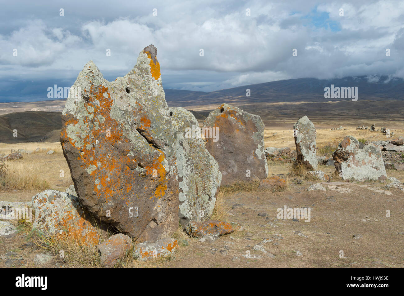 Prehistoric archaeological Karer site of Zorats, Sisian, Syunik Province, Armenia, Caucasus, Middle East, Asia Stock Photo