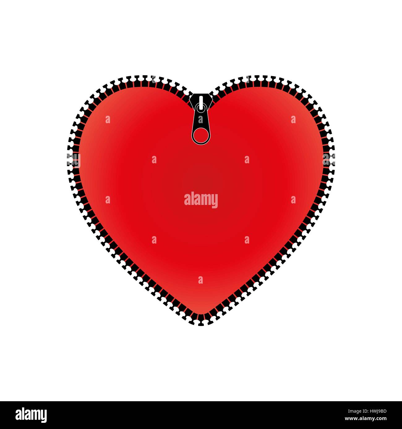 Zip zipper heart love heart Cut Out Stock Images & Pictures