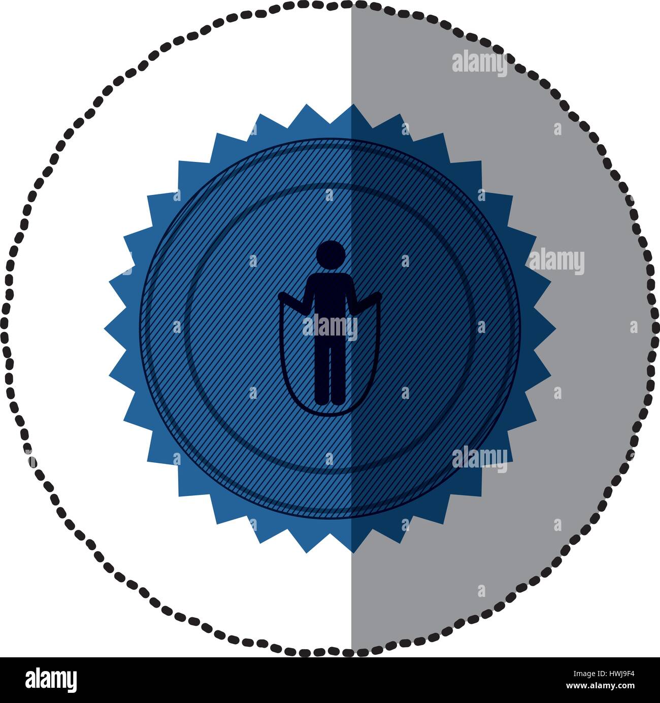 blue emblem person Jumping rope gym Stock Vector Image & Art - Alamy