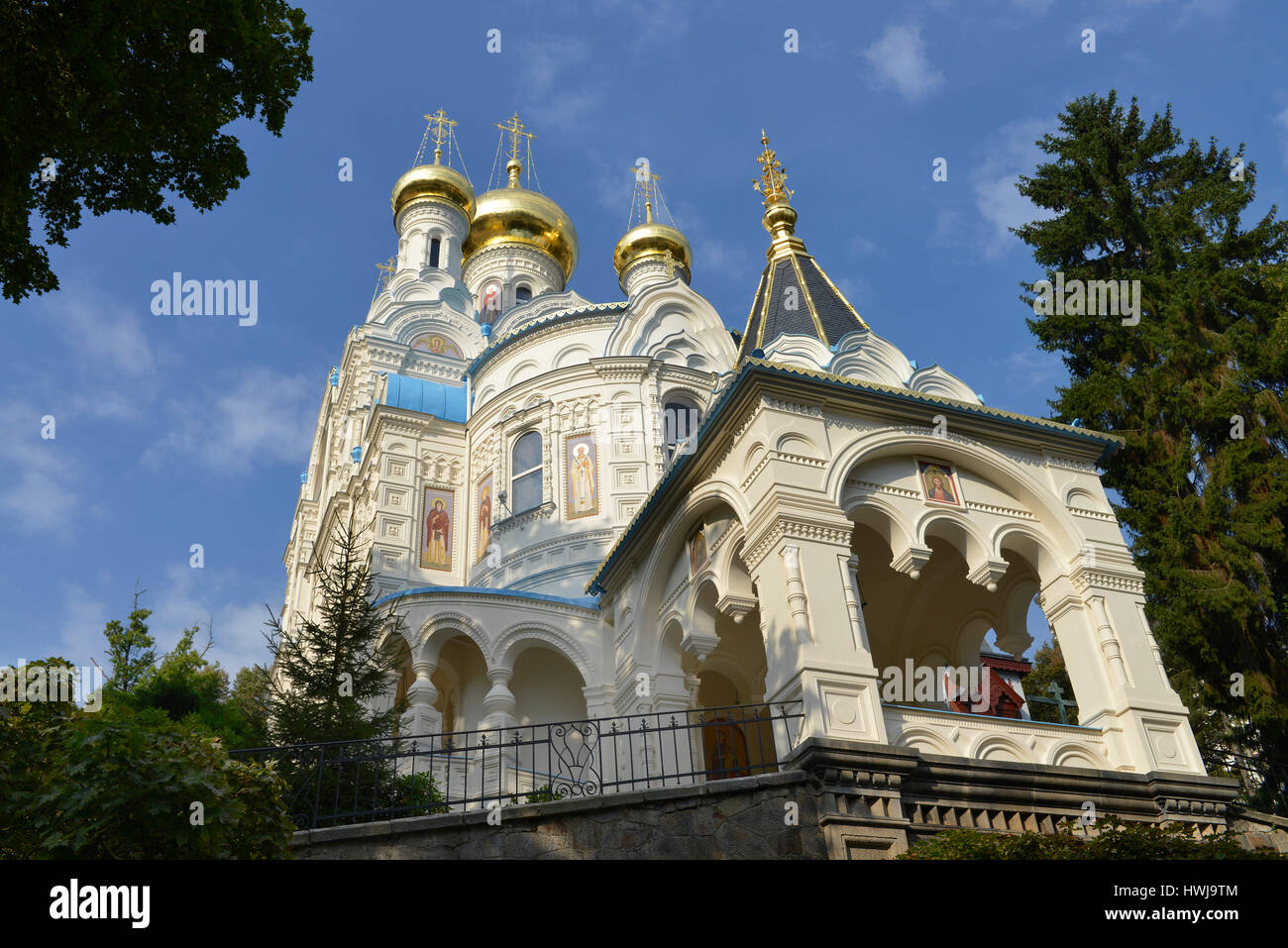 Russisch-Orthodoxe Kirche St. Peter und Paul, Koenig-Georg-Strasse, Karlsbad, Tschechien Stock Photo
