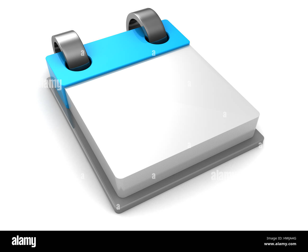 3d illustration of calendar over white background, blank page Stock ...