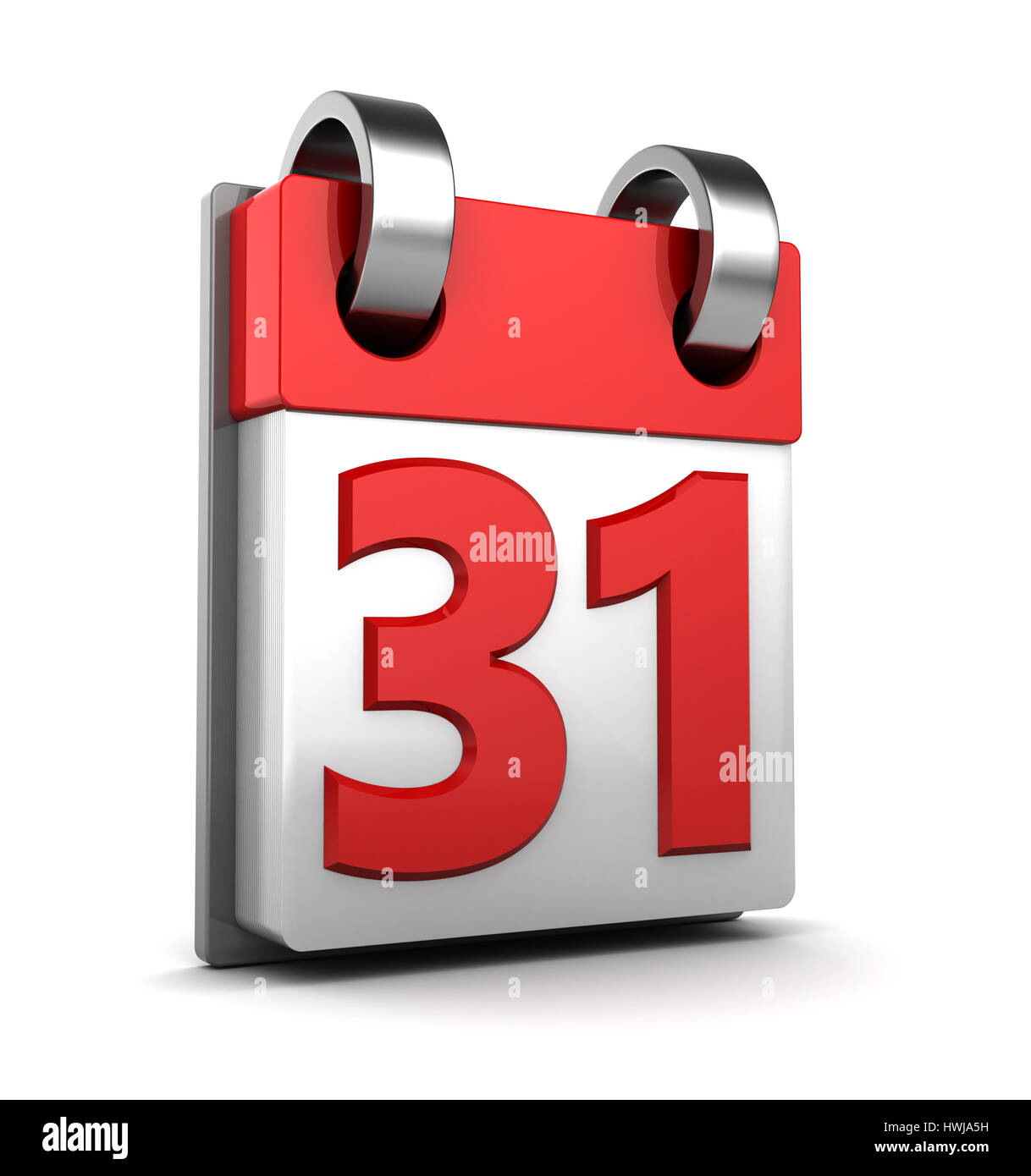 3d illustration of calendar with last day of month page Stock Photo Alamy