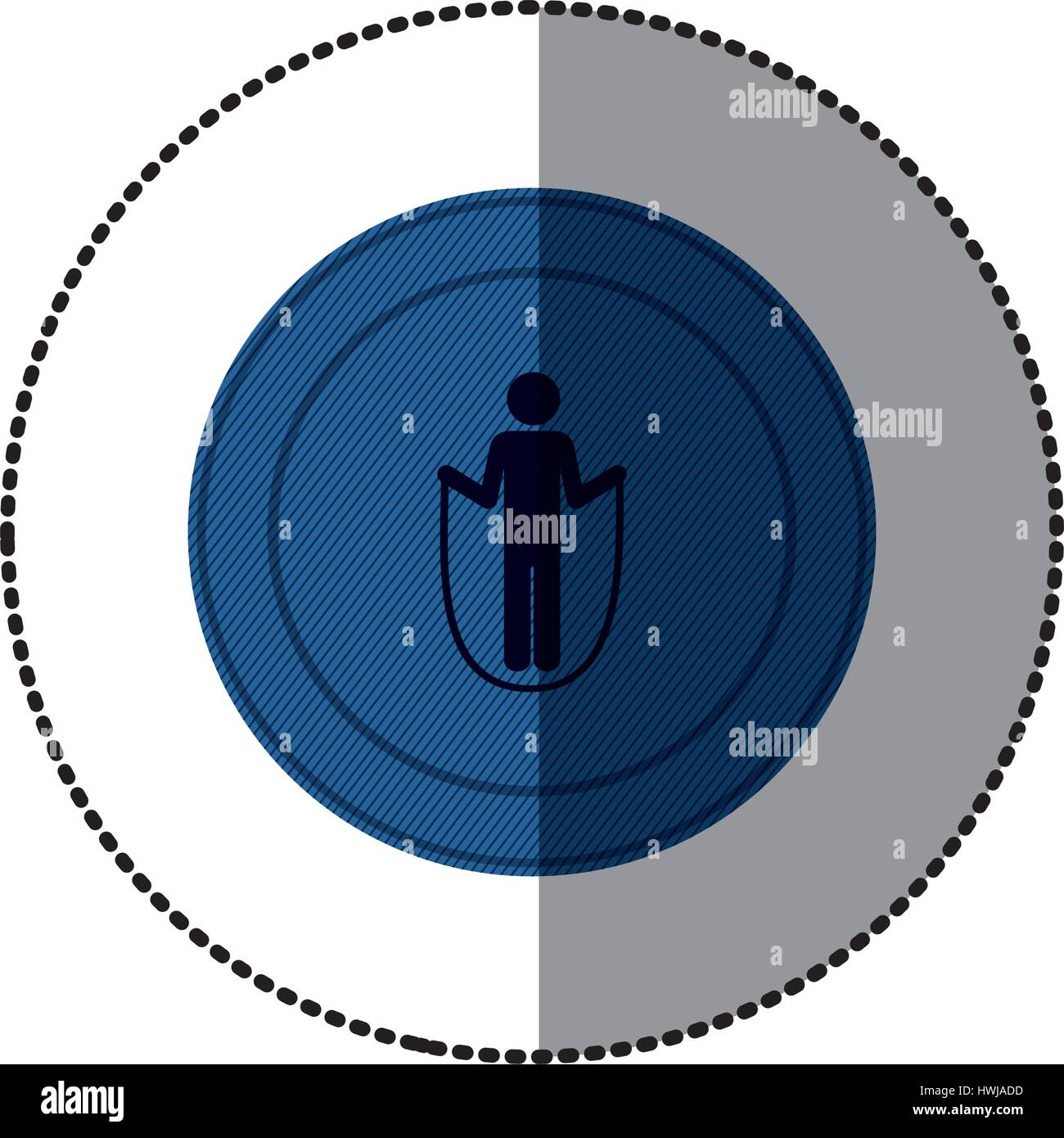 blue symbol person Jumping rope gym Stock Vector Image & Art - Alamy