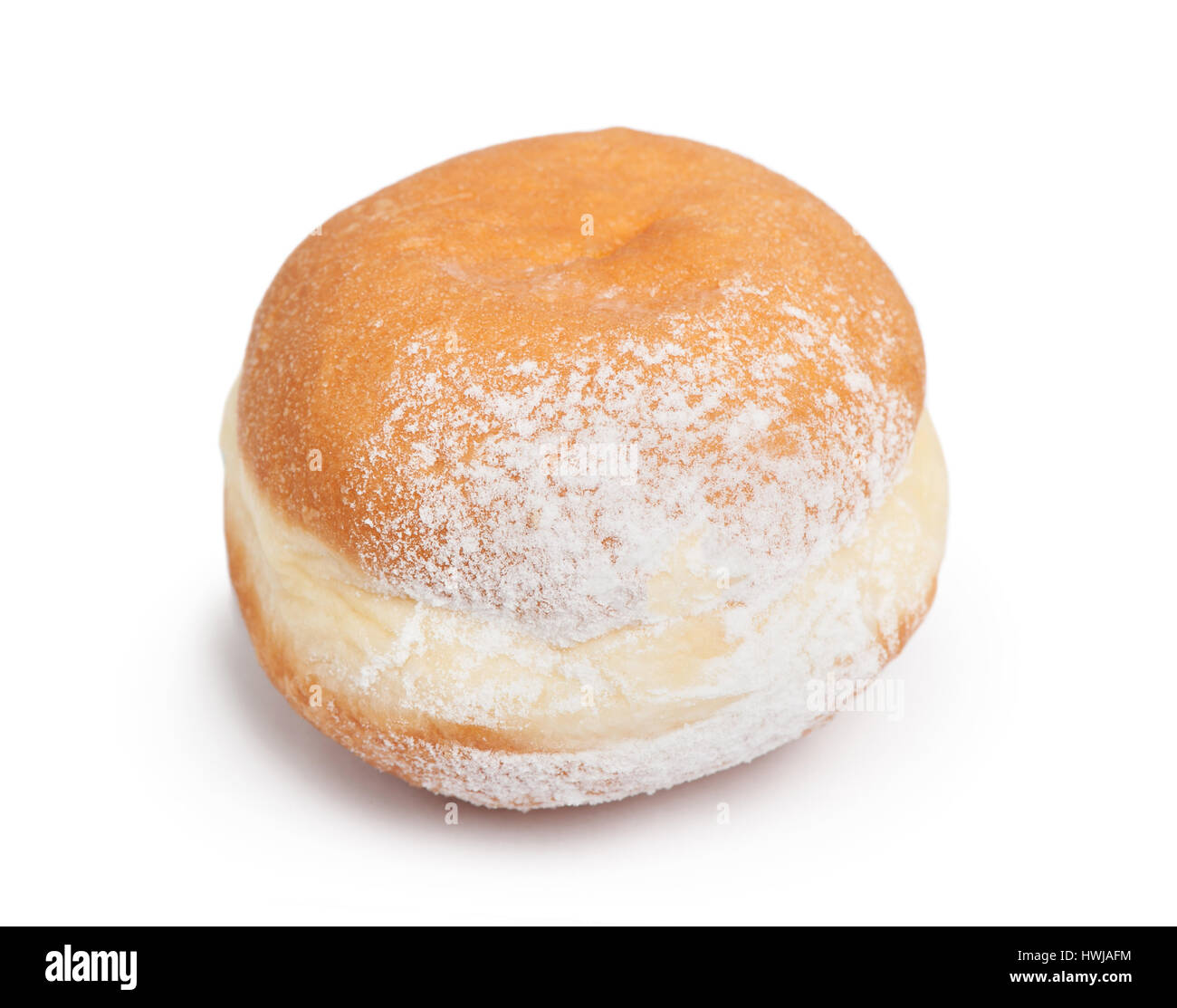 German doughnut berliner with icing sugar isolated Stock Photo Alamy