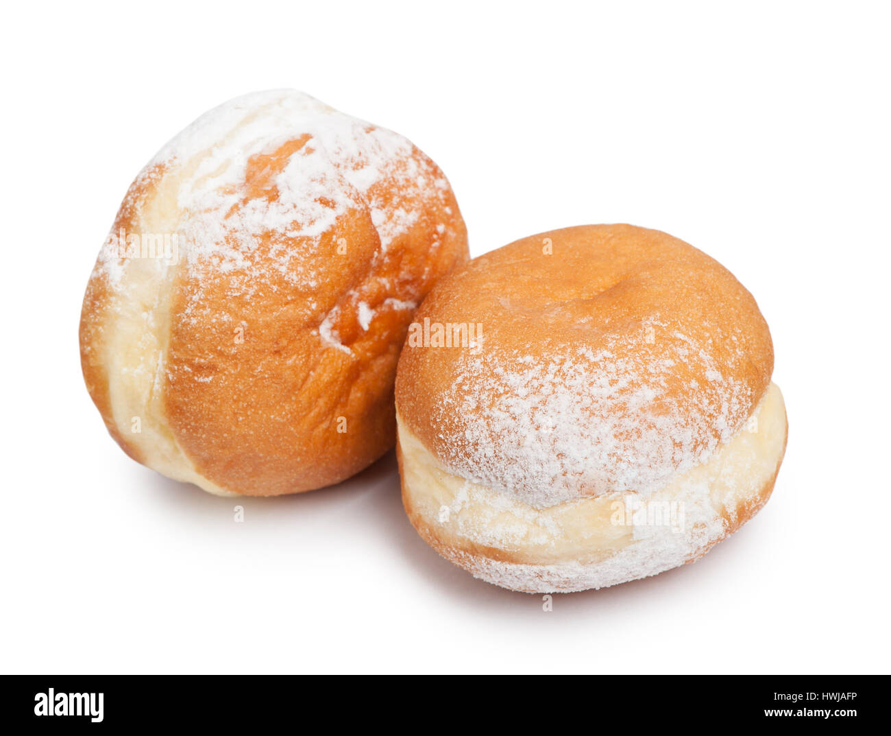 German doughnut berliner with icing sugar isolated Stock Photo Alamy