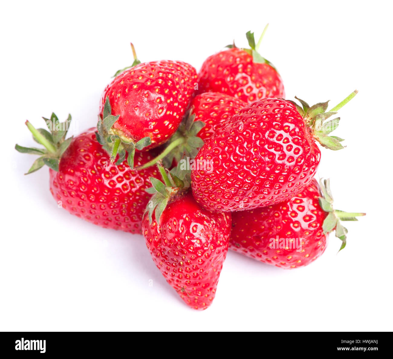 Fresh strawberries isolated on white background Stock Photo - Alamy