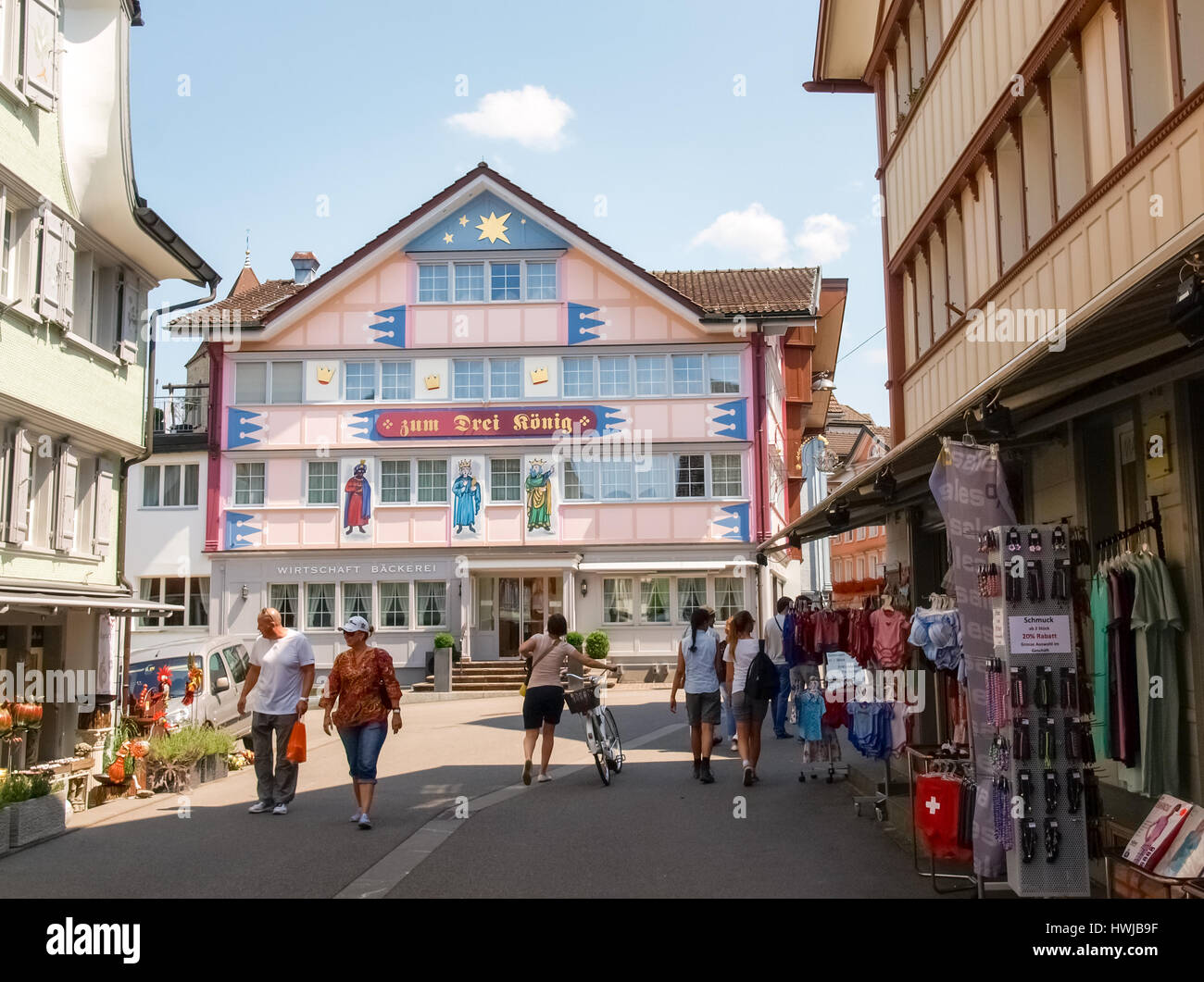 Appenzell, Switzerland - Juli 07, 2015: Appenzell town. Typical old ...