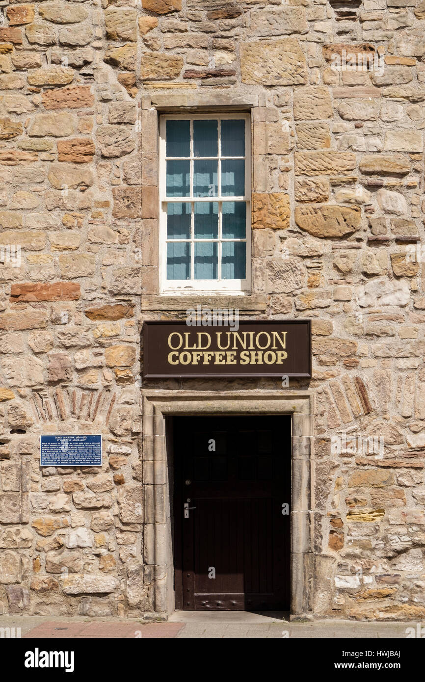 The Old Union coffee shop former home of James Crichton 'The Admiral'. North Street, Royal Burgh of St Andrews, Fife, Scotland, UK, Britain, Europe Stock Photo