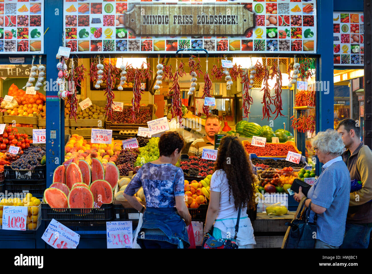 Grosse Markthalle, Budapest, Ungarn Stock Photo