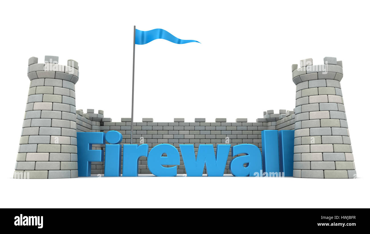 3d illustration of firewall protection concept Stock Photo