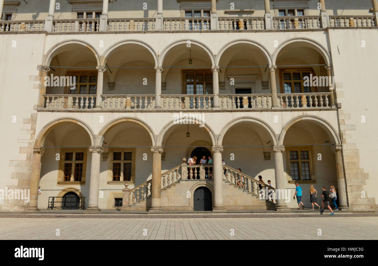 Innenhof, Koenigsschloss, Wawel, Krakau, Polen Stock Photo