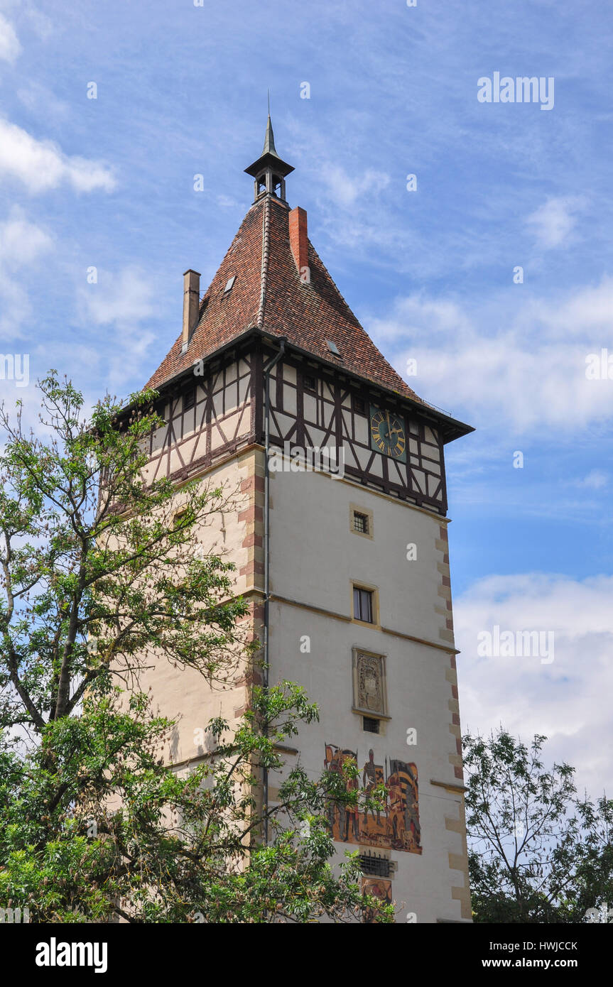 Historic Tower Gate, Waiblingen, Rems-Murr region, Rems Valley, Baden-Wuerttemberg, Germany Stock Photo