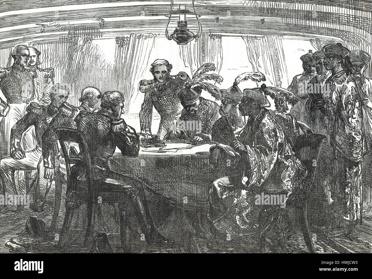 Signing of the Treaty of Nanking 1842 Stock Photo