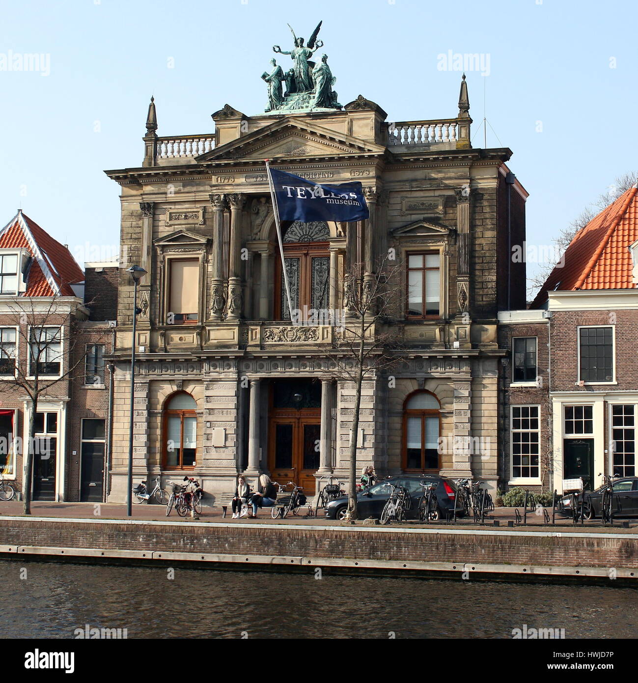 18th century Teyler's Museum  art, natural history, and science museum in Haarlem, Netherlands at Spaarne river Stock Photo