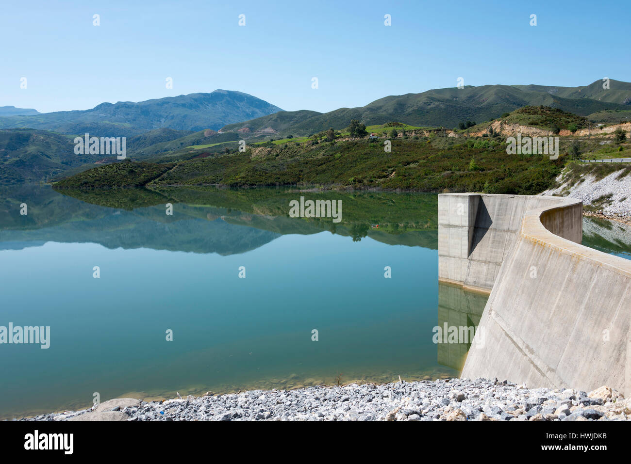 Potamon dam and reservoir, Crete, Greece Stock Photo Alamy