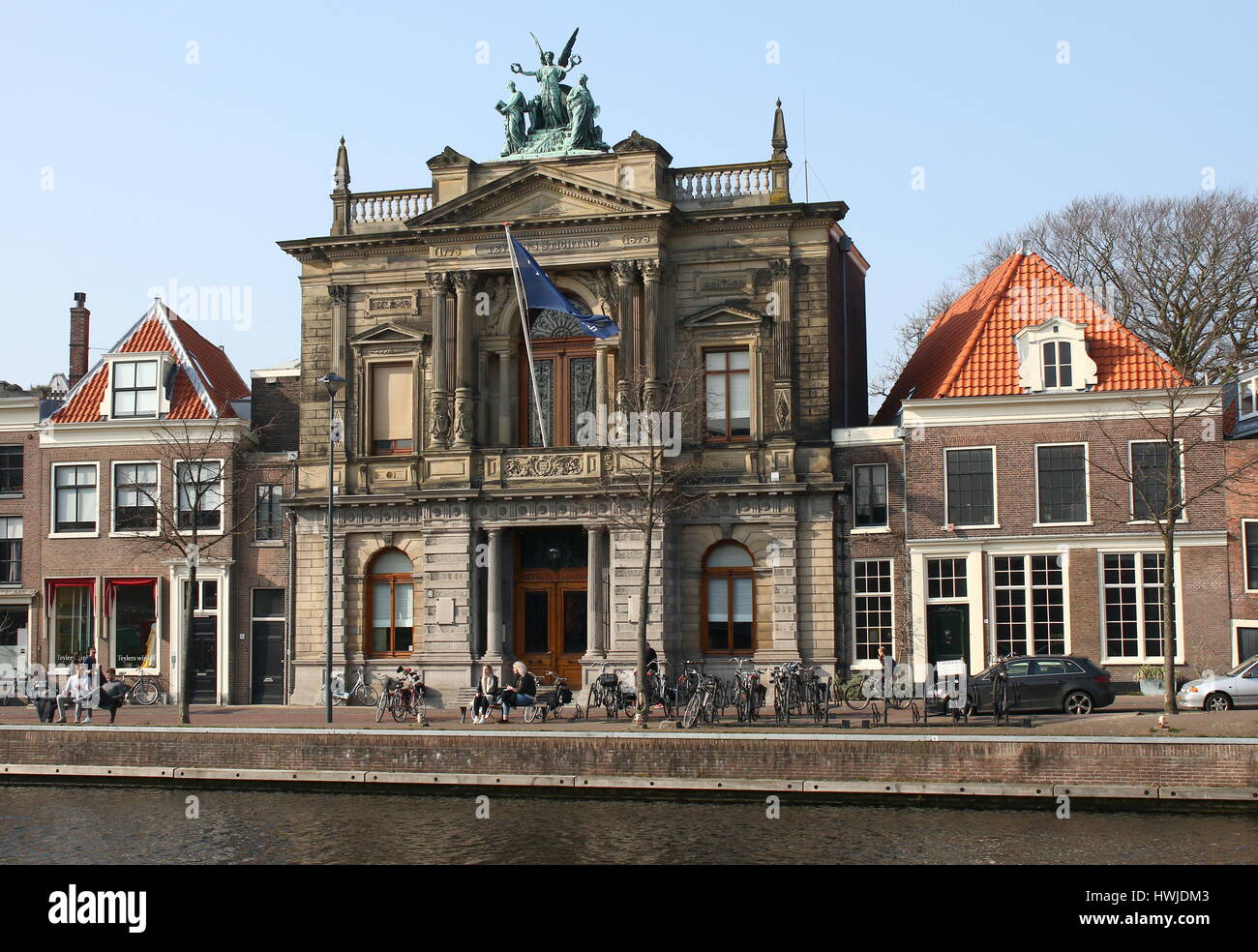 18th century Teyler's Museum  art, natural history, and science museum in Haarlem, Netherlands at Spaarne river Stock Photo