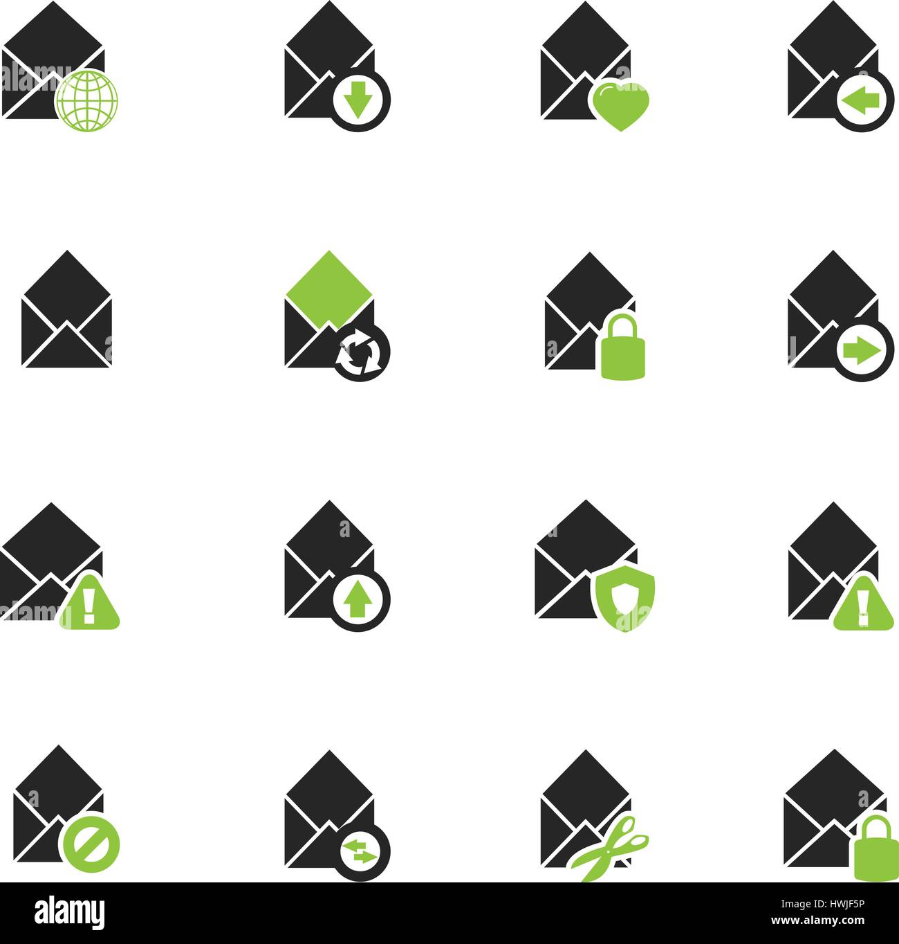 Mail and envelope icon set for web sites and user interface Stock ...