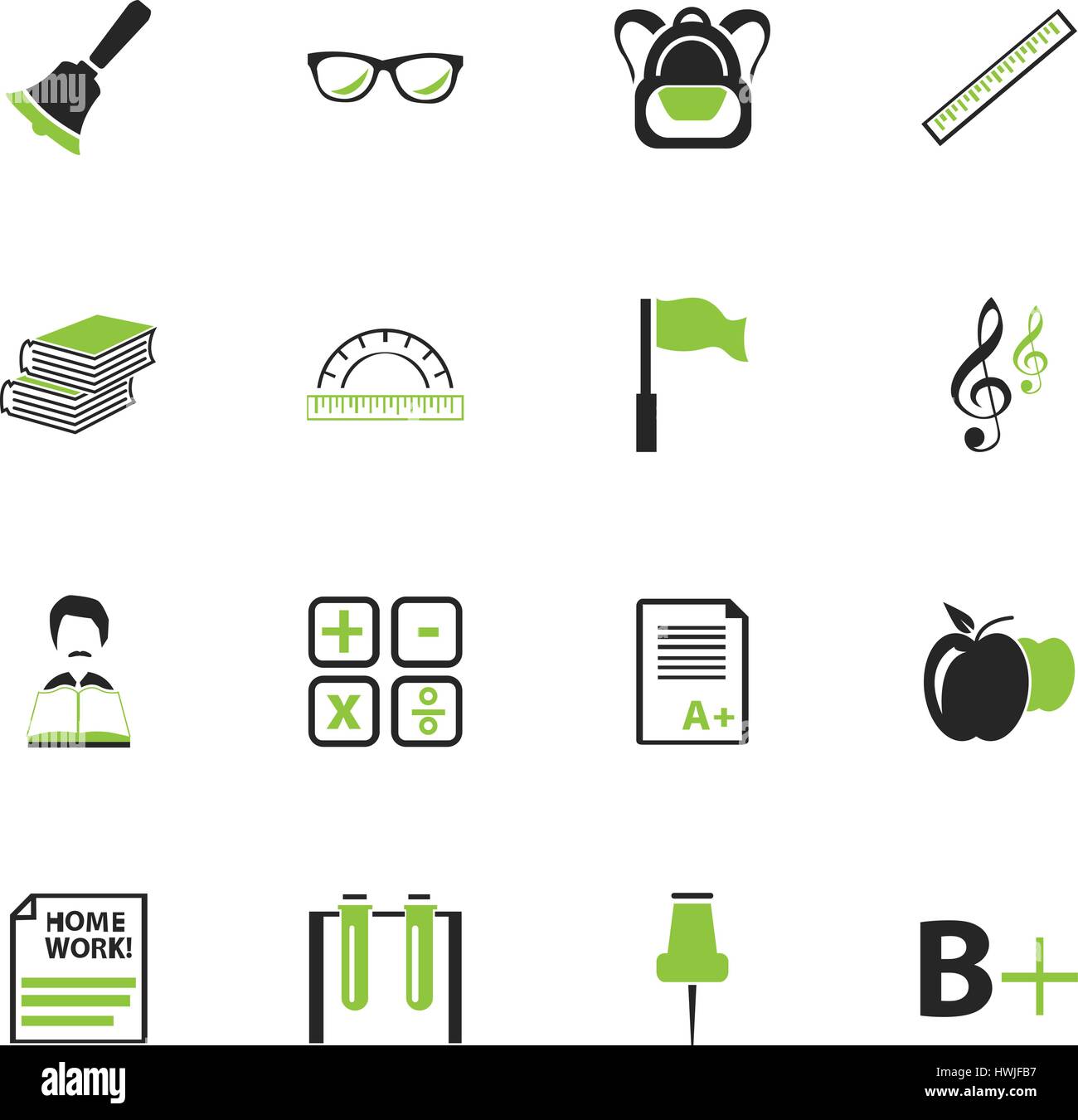 School simply icons for web and user interfaces Stock Vector