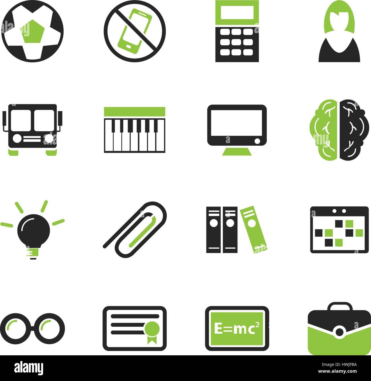 School simply icons for web and user interfaces Stock Vector