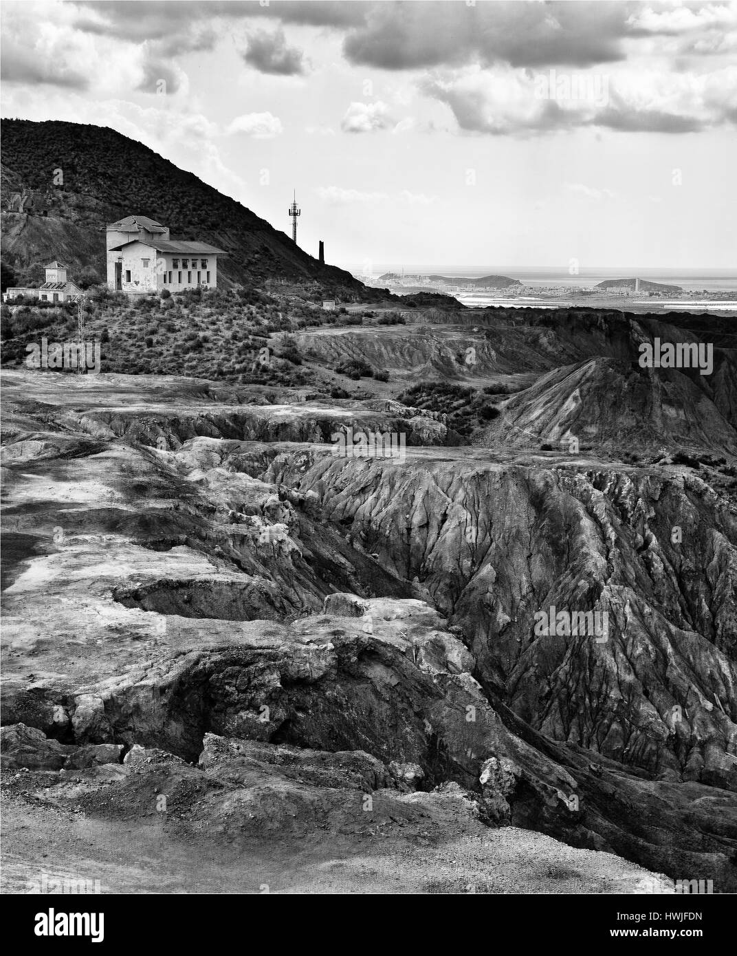 Abandoned Mine Workings, Mazarron Murcia Spain Stock Photo