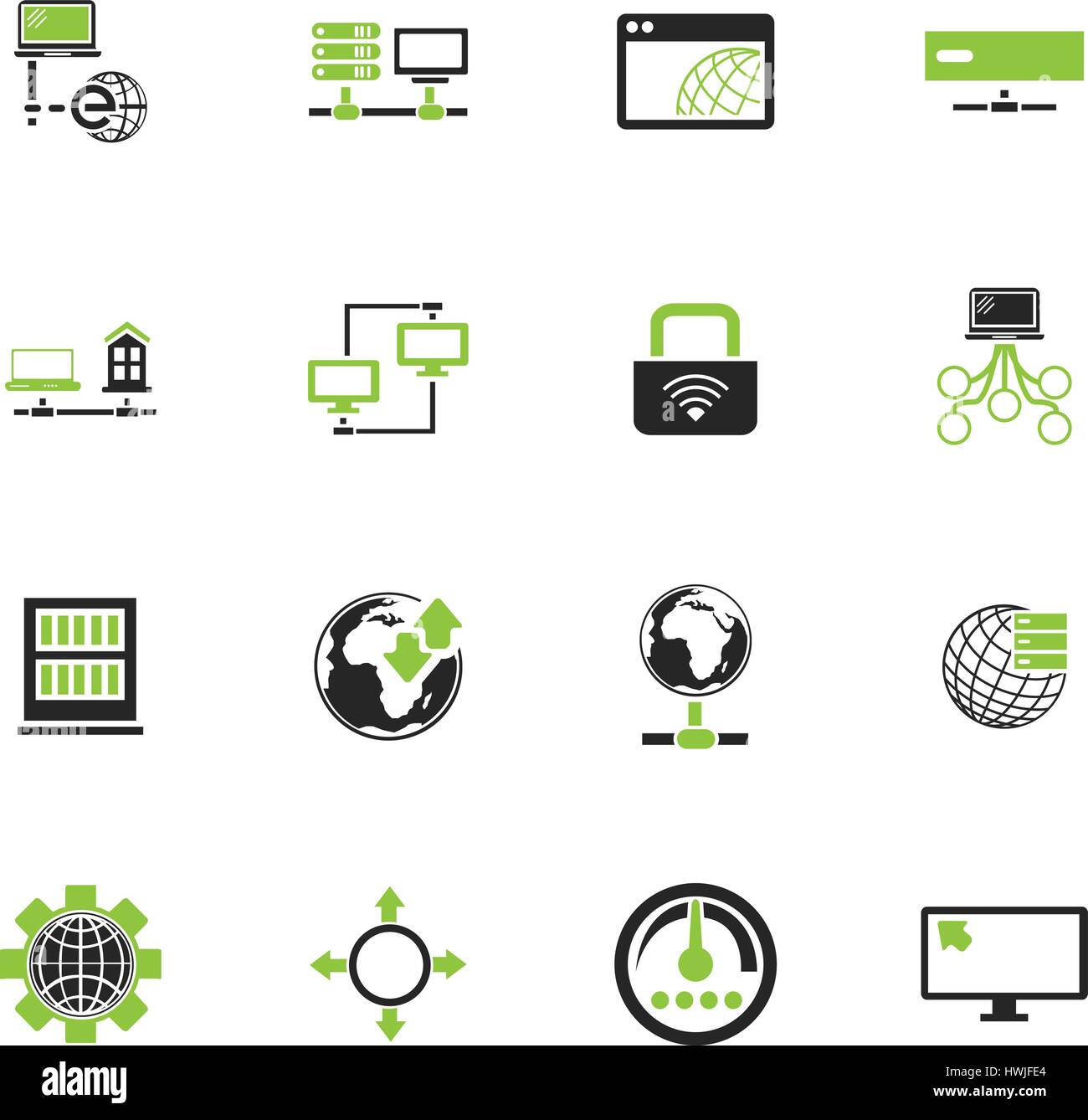 Internet, server, network icon set for web sites and user interface ...