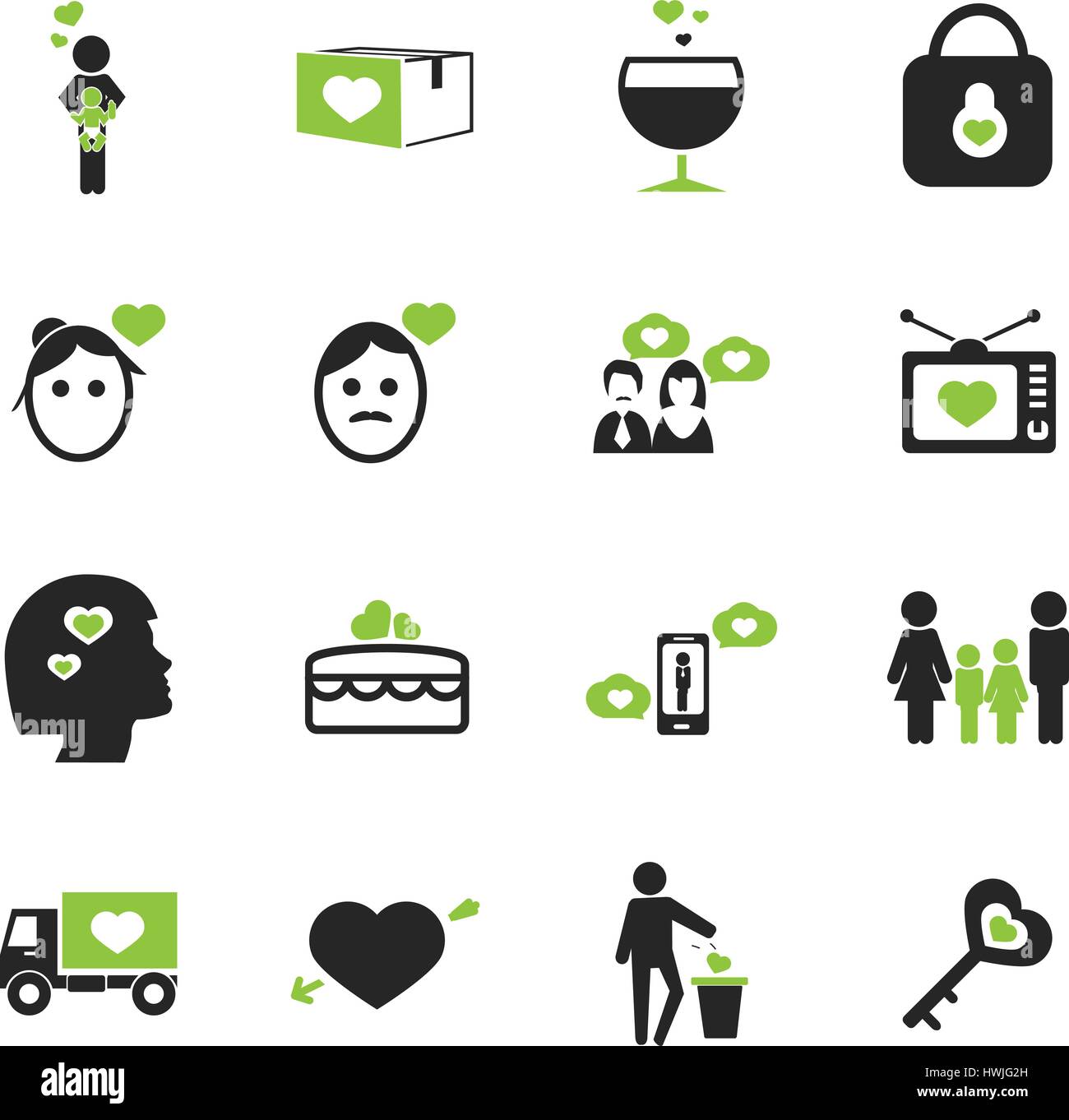 Valentines Day simply icons for web and user interfaces Stock Vector ...