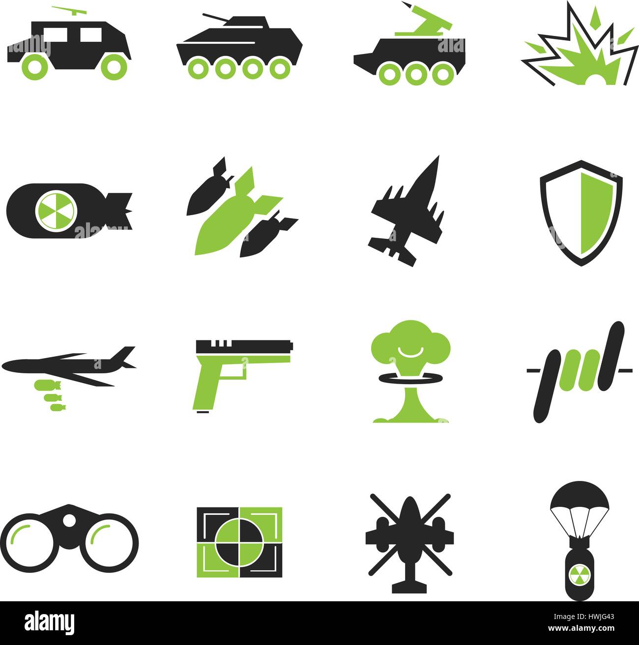 Military and war simply icons for web and user interfaces Stock Vector ...