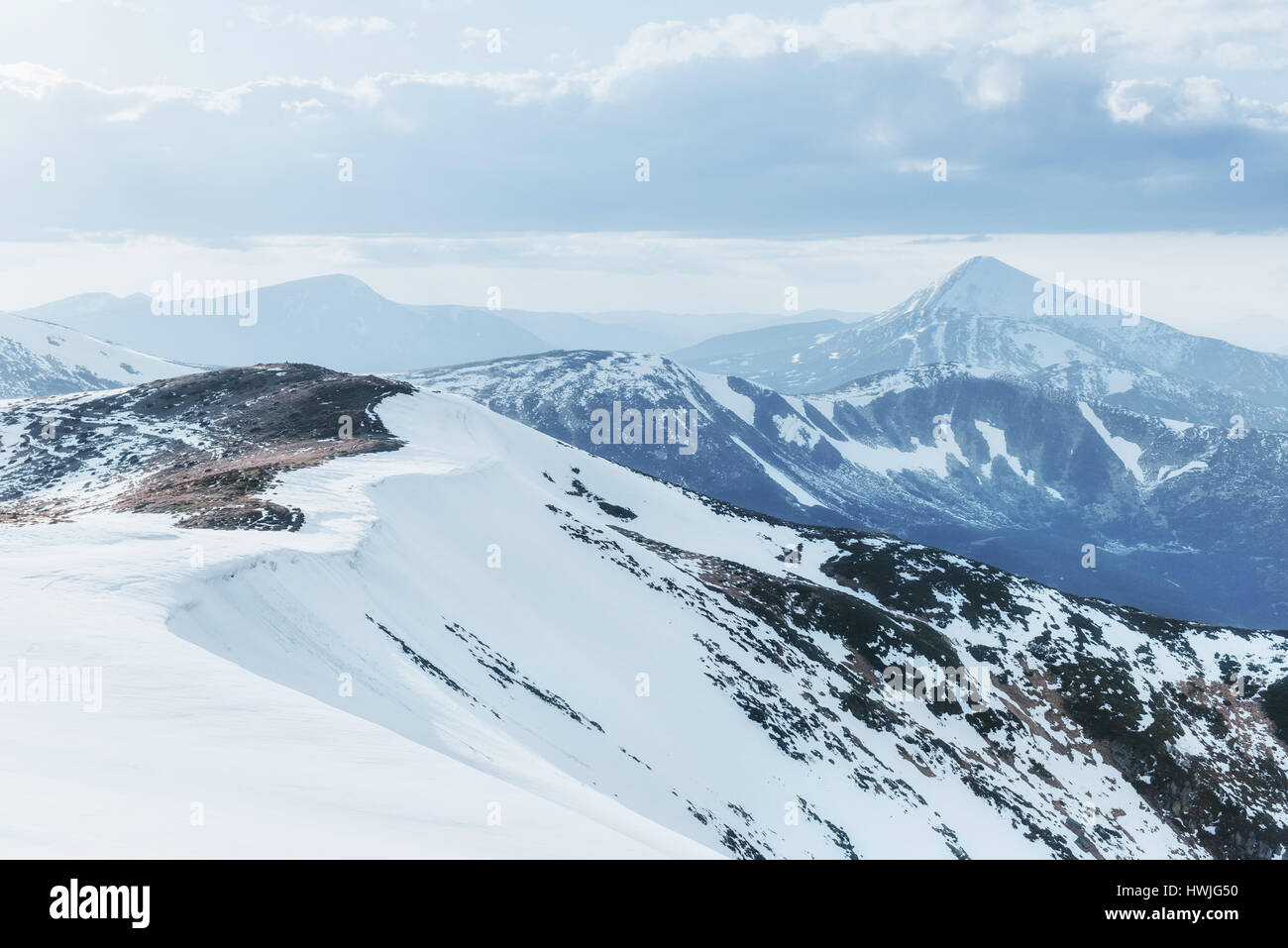 Colorful spring day over the mountain ranges in the national park ...