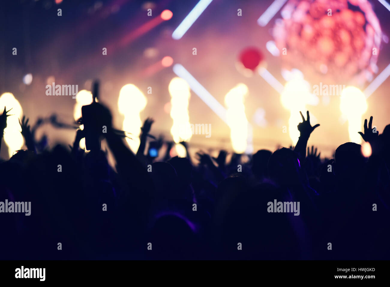 Crowd rocking during concert hi-res stock photography and images - Alamy