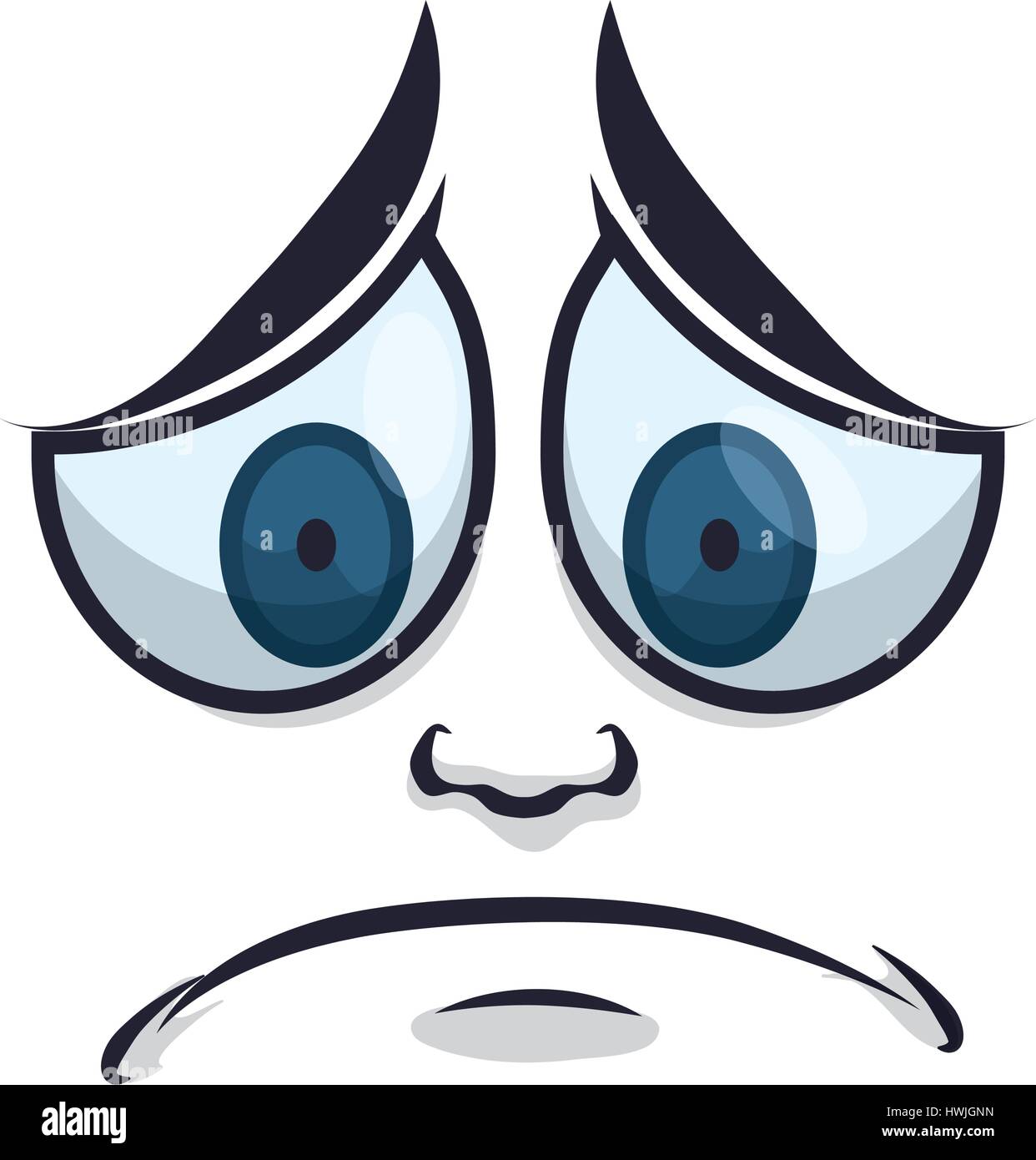Sad Cartoon Face Stock Vector Image Art Alamy