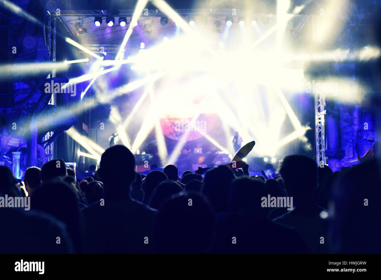 Crowd rocking during concert hi-res stock photography and images - Alamy