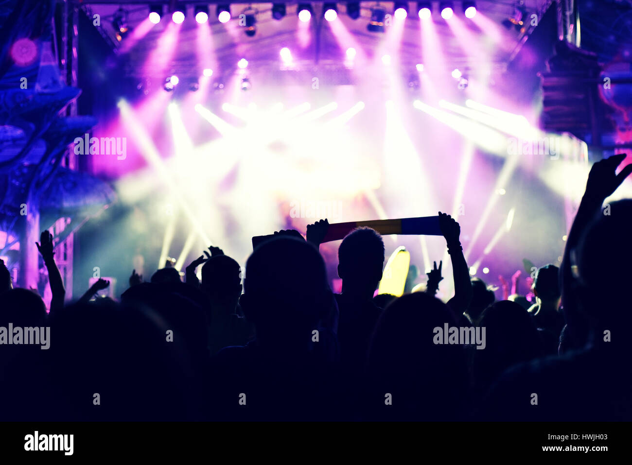 Crowd rocking during concert hi-res stock photography and images - Alamy